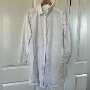 Calvin Klein womens white tee shirt dress long sleeve size medium white J290